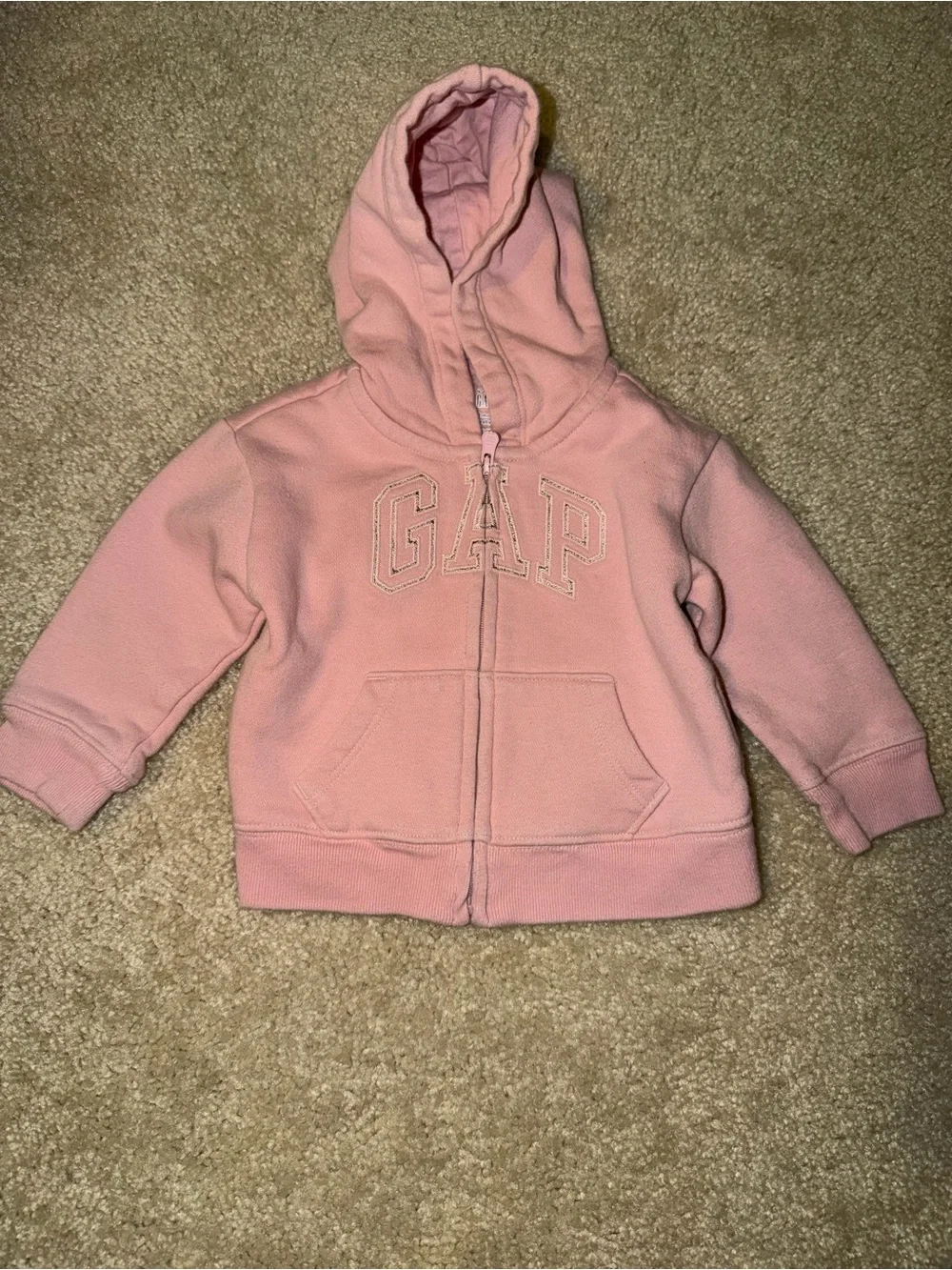 GAP Light Pink Hooded Zip Sweatshirt